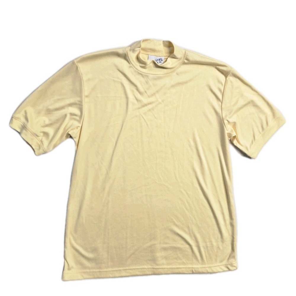 Vintage Irvine Park Yellow Mock Neck Shirt L Knit